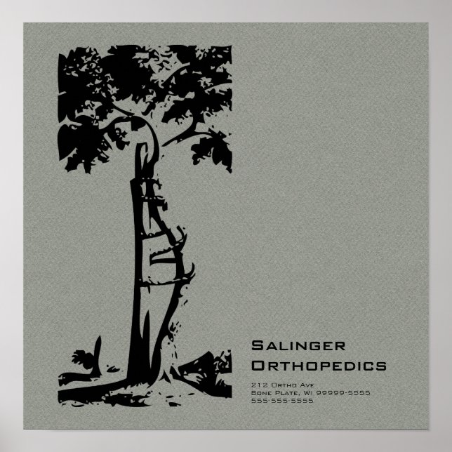 Affiche Orthopédique Crooked Tree Grey Faux Flannel (Devant)