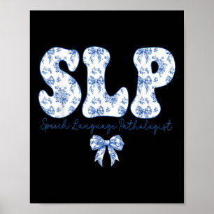 Affiche Orthophonie Rétro Slp Coquette Bleu
