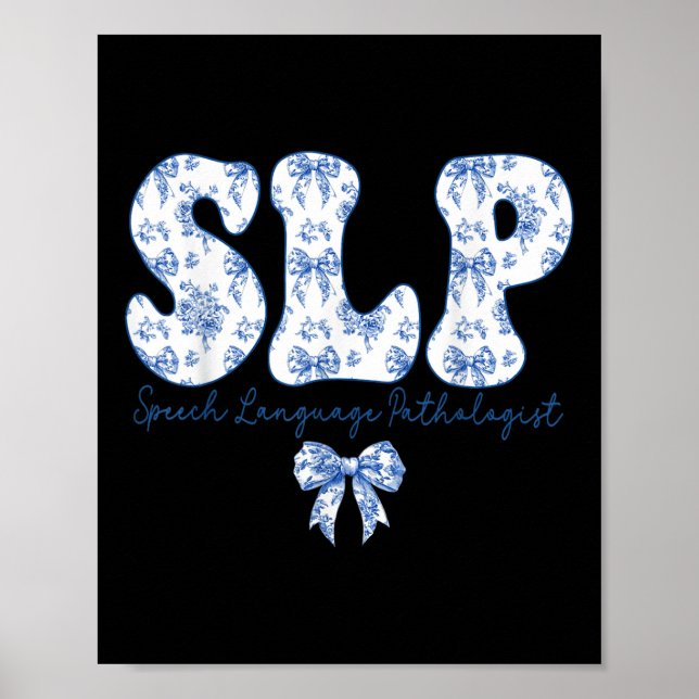 Affiche Orthophonie Rétro Slp Coquette Bleu  (Devant)