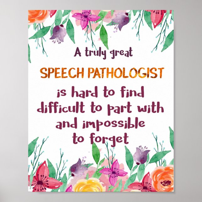 Affiche Orthophoniste Cadeau École Thérapeute du Langage (Devant)