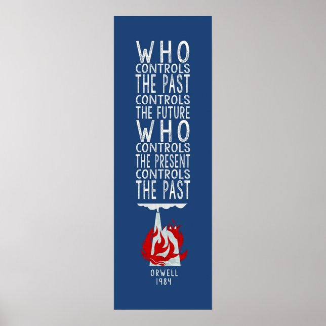 Affiche Orwell 1984 pour arrière - plan sombre qui contrôl (Devant)