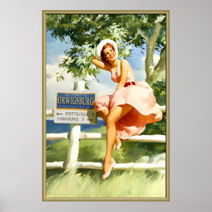 Affiche Orwigsburg Pennsylvanie épingle de comté de Schuyl