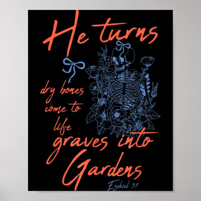 Affiche Os Bones Secos Voltam à Vida Esqueleto Floral Cris (Devant)
