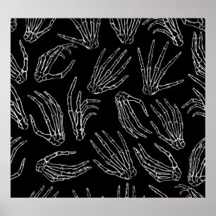 Affiche Os Tirés À La Main, Arrière - plan De Style De Gra