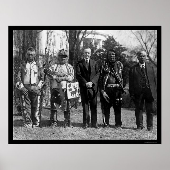 Affiche Osage Indians et le président Coolidge 1925 (Devant)