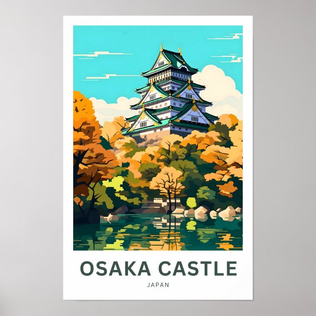 Affiche Osaka Castle Japan Travel Print (Devant)