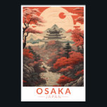 Affiche Osaka Japan Travel Art Vintage<br><div class="desc">Design de déplacement vectoriel rétro Osaka. Il est connu pour son architecture moderne,  sa vie nocturne et sa cuisine de rue copieuse. Le château shogunate d'Osaka,  datant du XVIe siècle,  qui a subi plusieurs restaurations,  est son principal point de repère historique.</div>