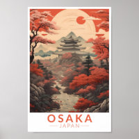 Osaka Japan Travel Art Vintage