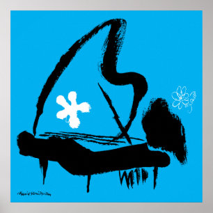 Affiche Oscar Peterson Illustrated Jazz Vintage