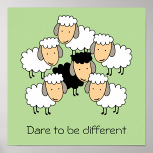 Affiche Osez être différent Mouton noir