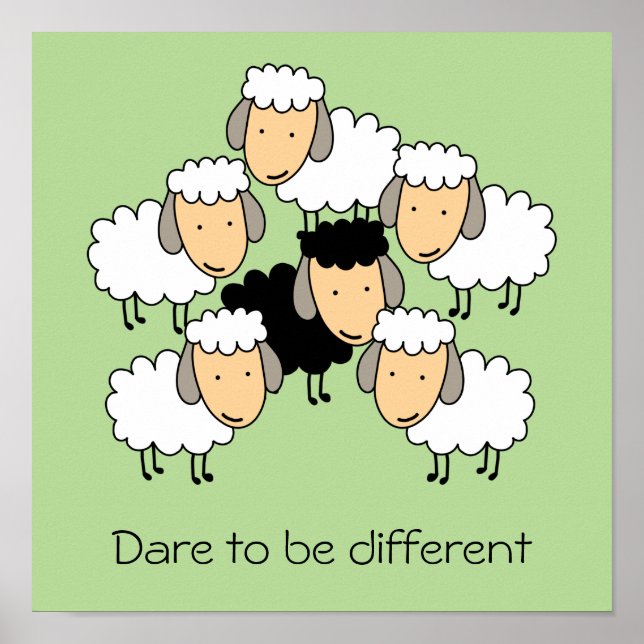 Affiche Osez être différent Mouton noir (Devant)