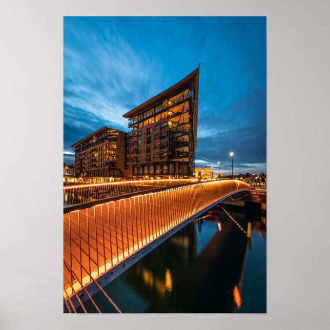 Affiche Oslo la nuit, Norvège (Devant)