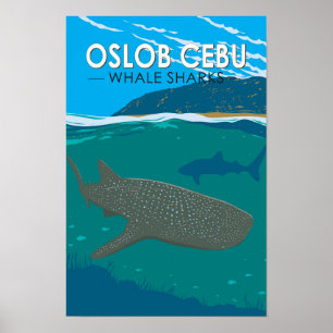 Affiche Oslob Cebu Philippines Voyage Requin Baleine Vinta