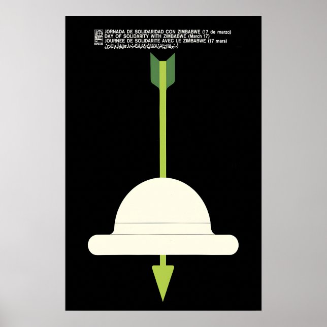 Affiche OSPAAAL Jour de solidarité avec le Zimbabw (Devant)