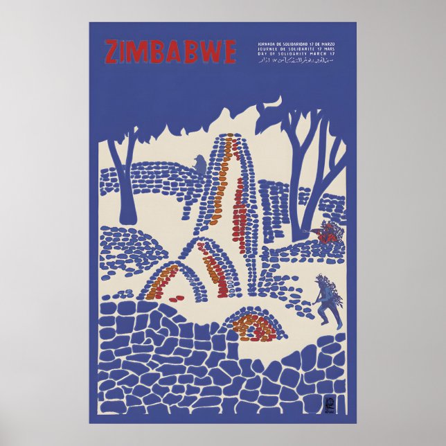 Affiche OSPAAAL Jour de solidarité avec le Zimbabw (Devant)