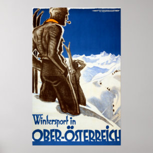 Affiche " Österreich : 1930er/heute Oö - Wintersport Reise