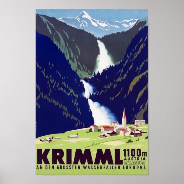 Affiche " Österreich : 2021/heute - Krimmler Wasserfälle (Devant)