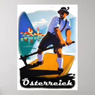 Affiche " Österreich: 2021/heute - Vintage Sommer Reise 