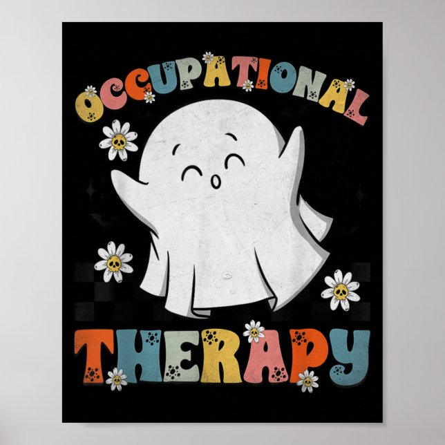 Affiche Ot Occupational Therapy Halloween Retro Ghost Ot H (Devant)