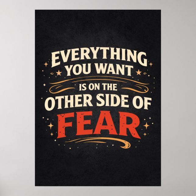 Affiche Other Side Of Fear - Success Motivational (Devant)