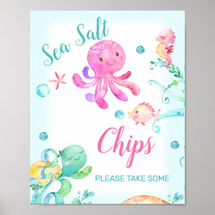 Affiche Otopus Sous La Mer Créatures Symbole D'Anniversair