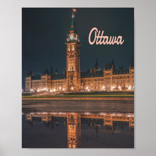 Affiche Ottawa Canada Colline du Parlement