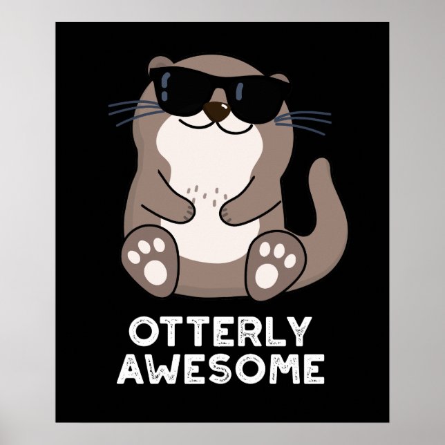 Affiche Otter Animal Otter Pun Dark BG (Devant)