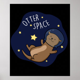 Affiche Otter, astronaute de Otter Pun Dark BG