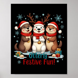 Affiche Otter de Noël Festive Otter Animaux Animaux