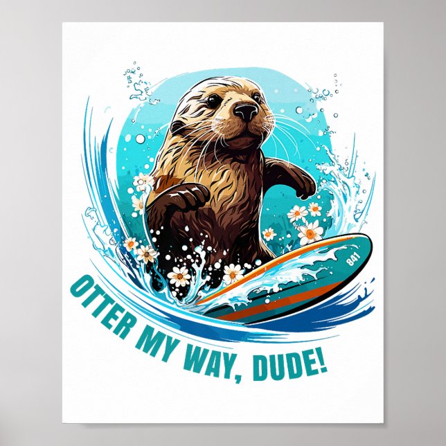 Affiche Otter de surf 841 Otter My Way Dude California Ott (Devant)