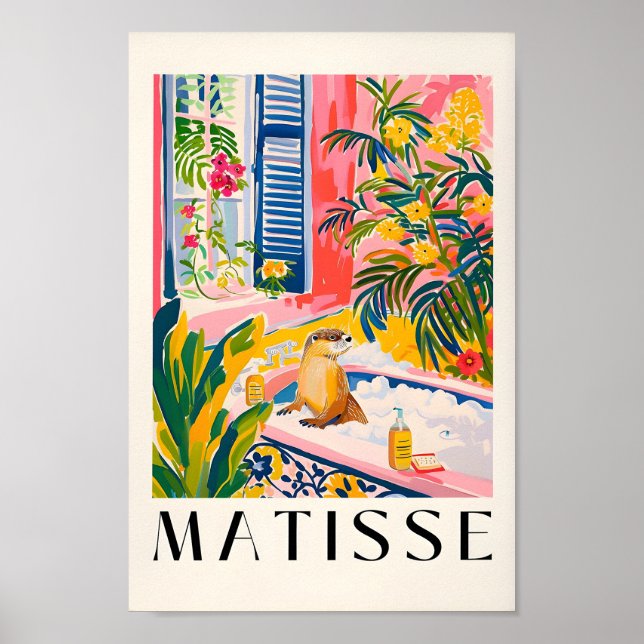 Affiche Otter In Bathbath Art Print, Henri Matisse Wall Ar (Devant)