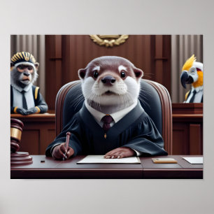 Affiche Otter Juge Holding Gavel