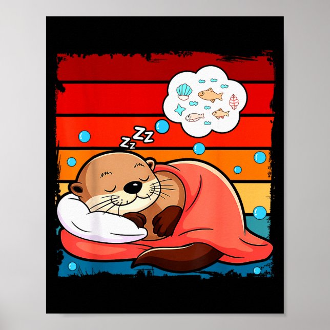 Affiche Otter Sleeng Animal Pajamas Nap Pjs Outfit Sea Ott (Devant)