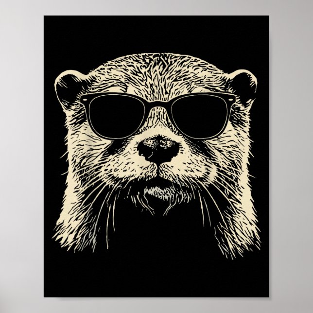 Affiche Otter Wearing Sungles Graphic Otter Shirt Men Wome (Devant)