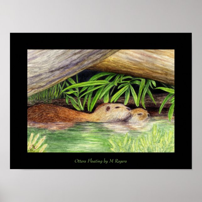 Affiche Otters Floating Art Print (Devant)