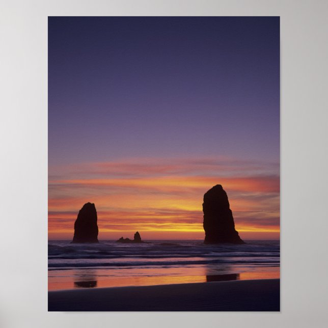 Affiche OU, Côte de l'Oregon, Plage de Cannon, (Devant)