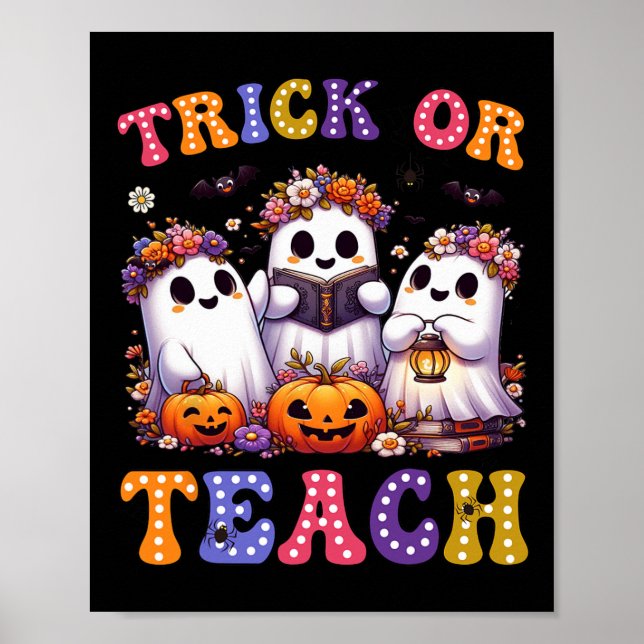 Affiche Ou Enseigner Halloween Ghost Citrouille Éffrayant  (Devant)