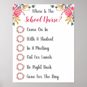 Affiche Où est la porte du bureau des infirmières de l'éco