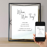 Affiche Où Étaient-Ils Fête des mariées Jeu Lave Verte<br><div class="desc">Où Étaient-Ils ? Panneau de jeu photo de la douche nuptiale. "Où étaient-ils ?" se démarque en calligraphie à lettres avec une élégance décontractée. Design minimaliste chic avec typographie noir et blanc sur un arrière - plan blanc fini, avec un lave-aquarelle doux et une palette de couleurs vert doux au...</div>