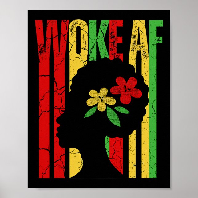 Affiche Ou Histoire Noire #blackresistance Woke Af Tee (Devant)