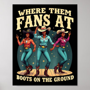Affiche Où Ils Vont Aux Bottes Sur La Ligne Da Ground Cowg