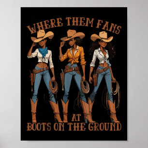 Affiche Où Ils Vont Aux Bottes Sur La Ligne Da Ground Cowg