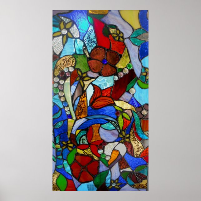 Affiche ou impression de la fenêtre du jardin fleu (Devant)