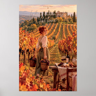Affiche Où l'automne a le goût de la maison Toscane Italie