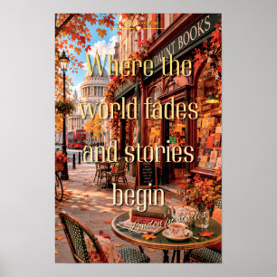 Affiche Où le monde s'estompe Londres Daunt Books Art d'au