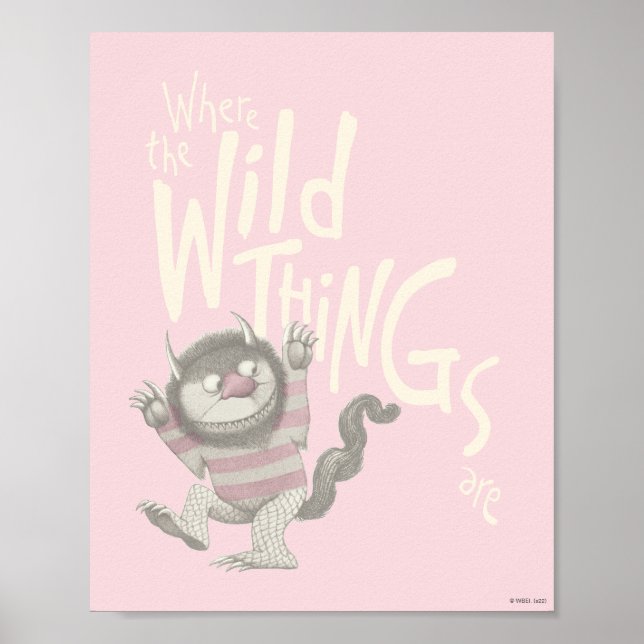 Affiche Où les choses sauvages sont citées - rose (Devant)