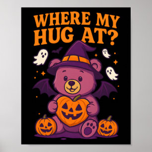 Affiche Où Mon Accouchement À Mignonne Halloween Ours Sais