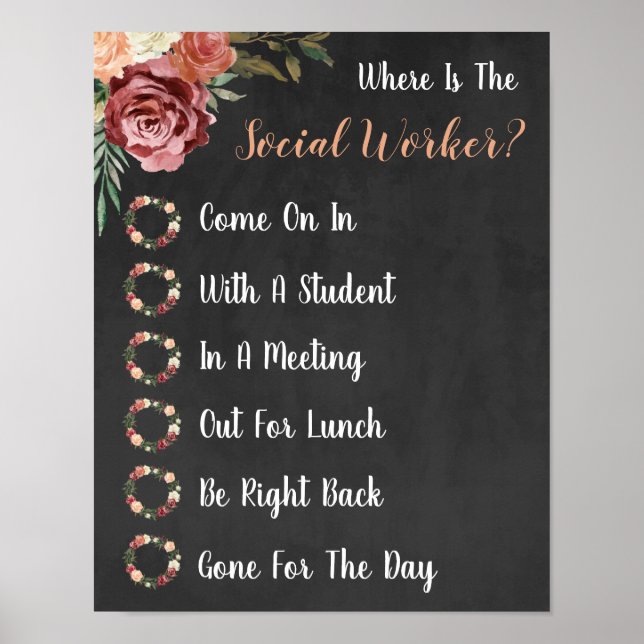 Affiche Où se trouve le panneau de la porte du bureau des  (Devant)