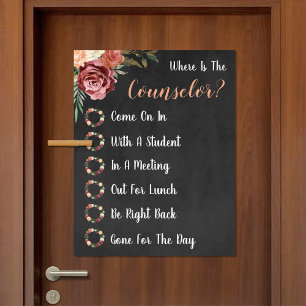 Affiche Où se trouve le panneau de porte du bureau du cons