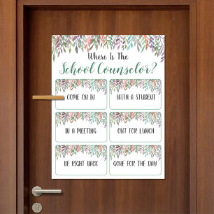 Affiche Où se trouve le panneau de porte du bureau du cons